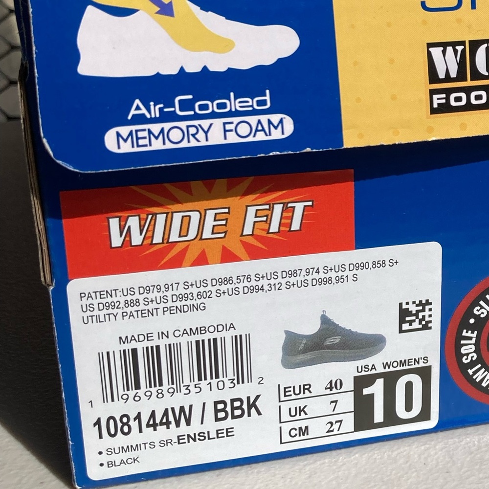Skechers Slip-ins Work: Summits SR Enslee Hands Free Slip on Black Sneakers 10 W - Picture 12 of 17